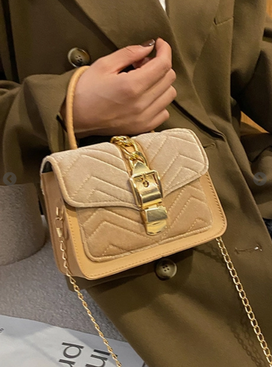 Stylish Patchwork Chain Shoulder Bag For Ladies