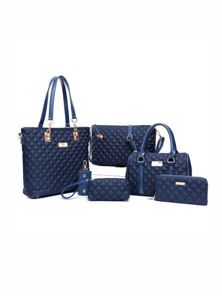 Fashion Oxford Fabric Rhombus Plaid 6 Piece Bag Set (Will Sell Out Fast)