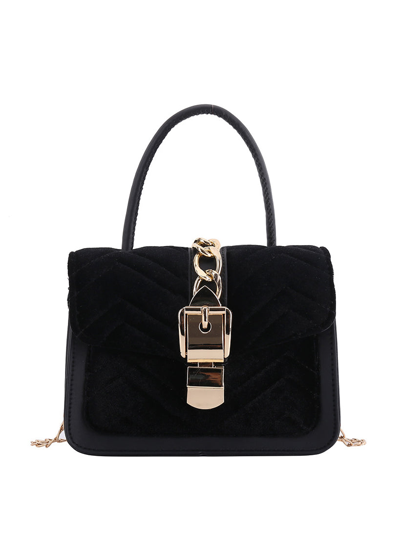 Stylish Patchwork Chain Shoulder Bag For Ladies