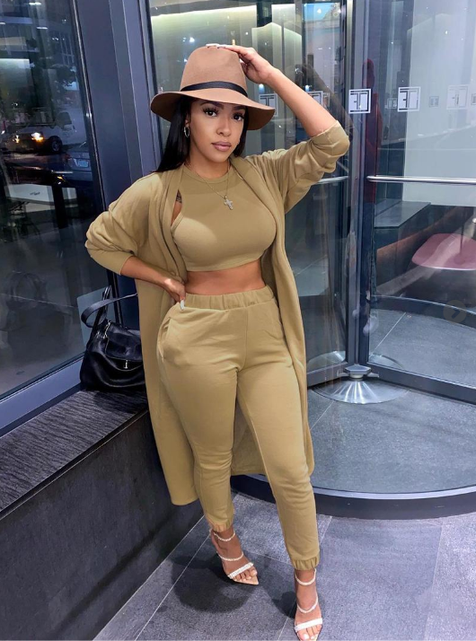 Long Sleeve Three Piece Pants Set