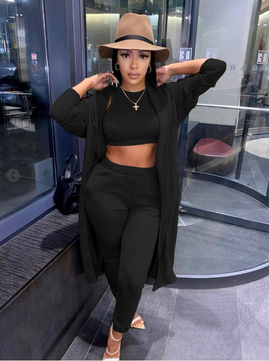 Long Sleeve Three Piece Pants Set