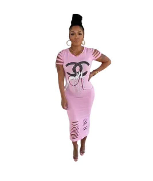 CC Pink Drip Sun Dress