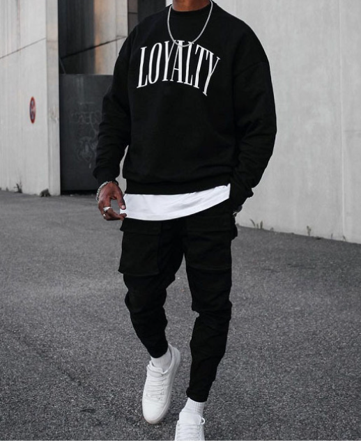 Hip Hop Long Sleeve Sweatshirt For Men