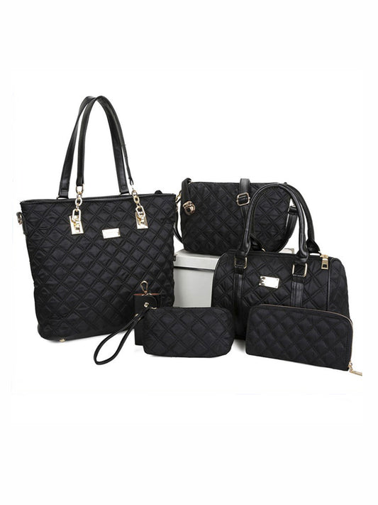 Fashion Oxford Fabric Rhombus Plaid 6 Piece Bag Set (Will Sell Out Fast)