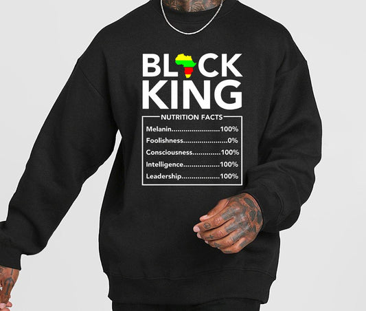 Black King Casual Letter Printed Men Sweatshirt
