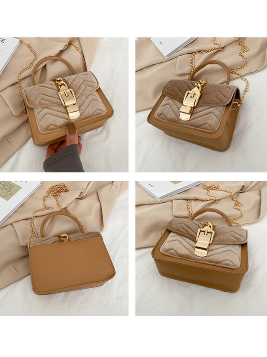 Stylish Patchwork Chain Shoulder Bag For Ladies