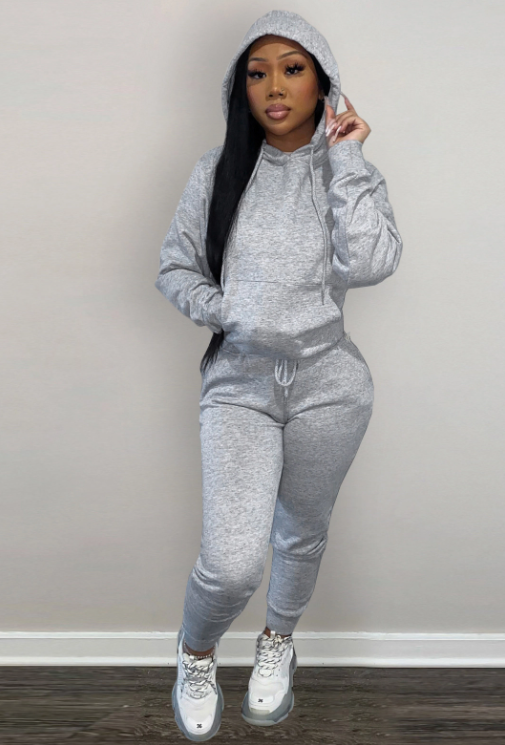 Sporty Pocket Hoodies 2 Piece Pant Sets