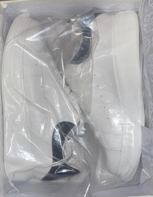 Alexander McQueen White and Black Oversized Leather Sneakers